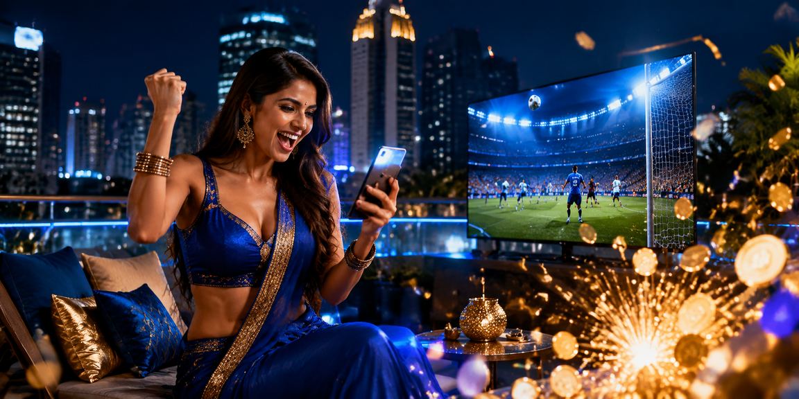 Bangalore MG Road night view with football and betting theme