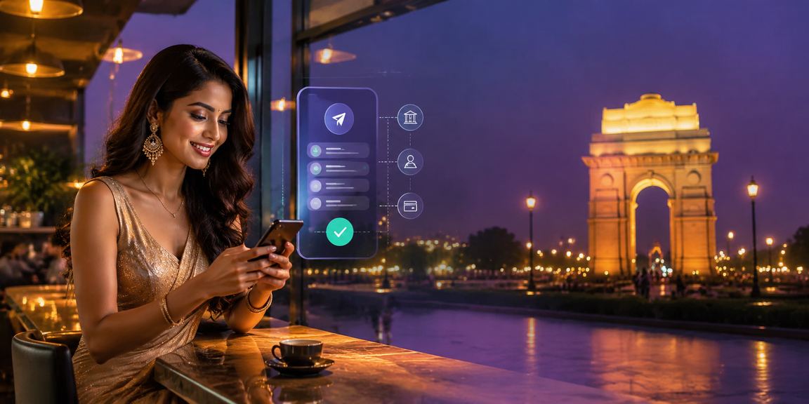 VIP member enjoying mobile payment at India Gate Delhi